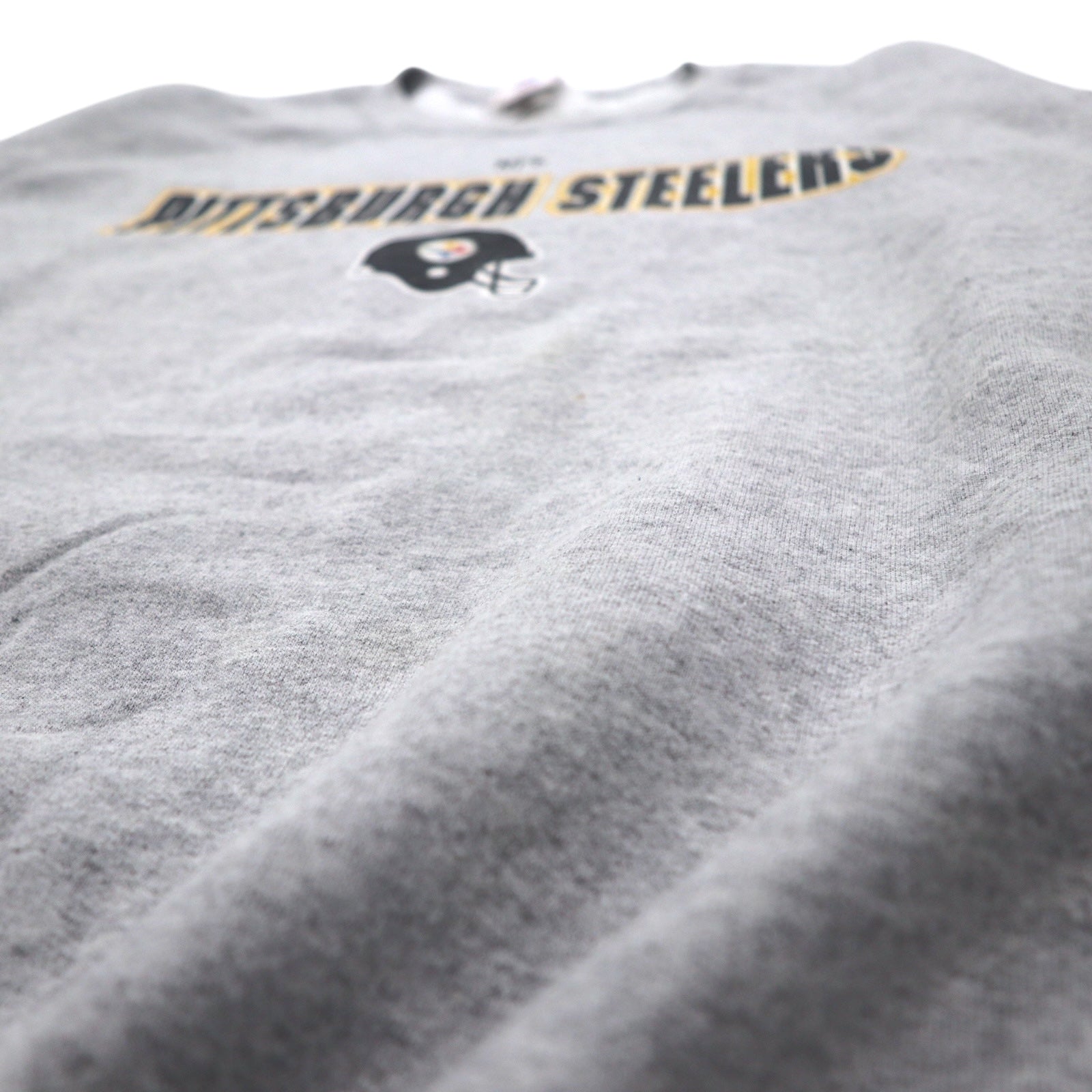 NFL Anni '90 Felpa girocollo XL Grigia Stampa PITTSBURGH STEELERS Made in Mexico