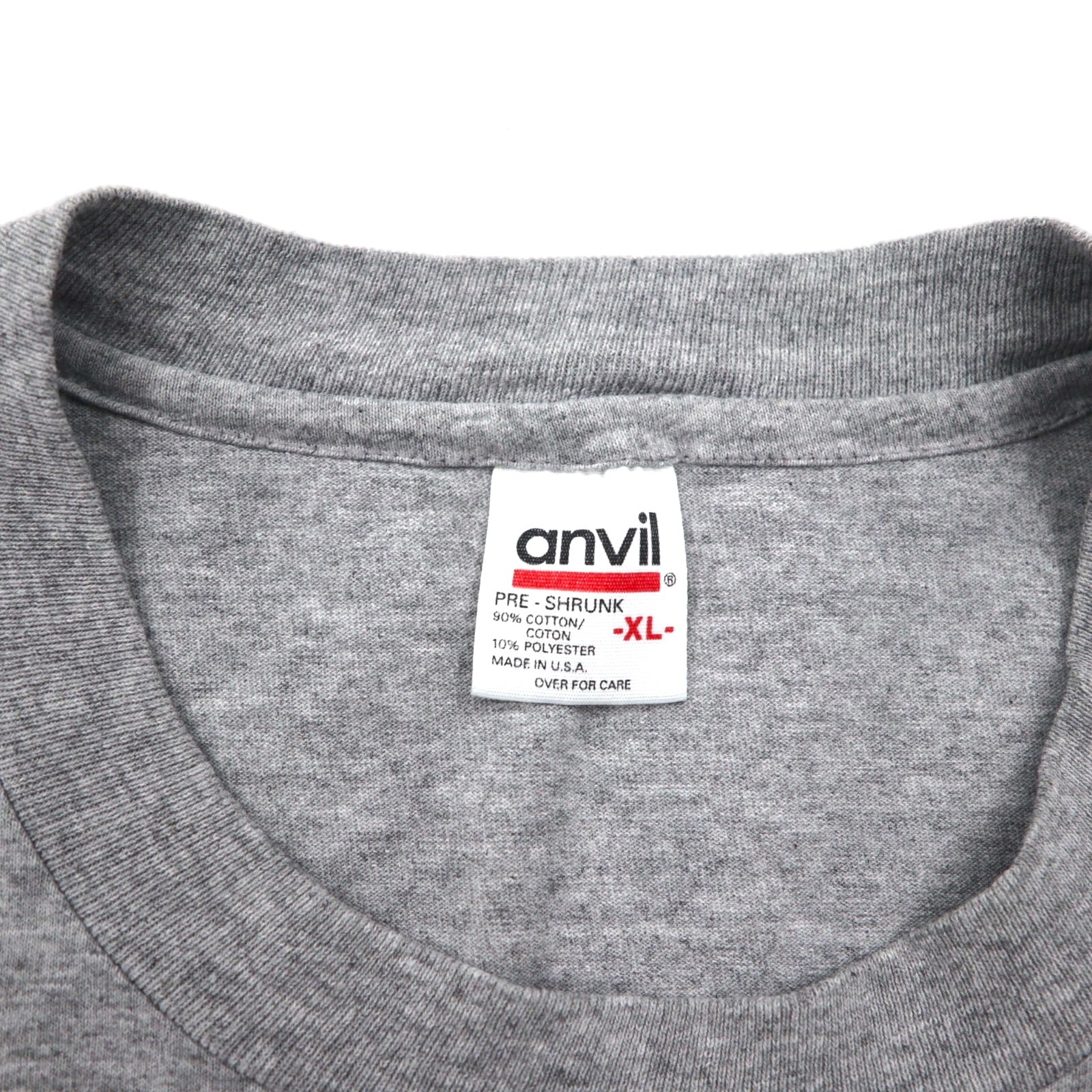 T-shirt Anvil anni '90, made in USA, cucitura singola, XL, grigia, MINNESOTA, stampa animale fronte-retro, lupo