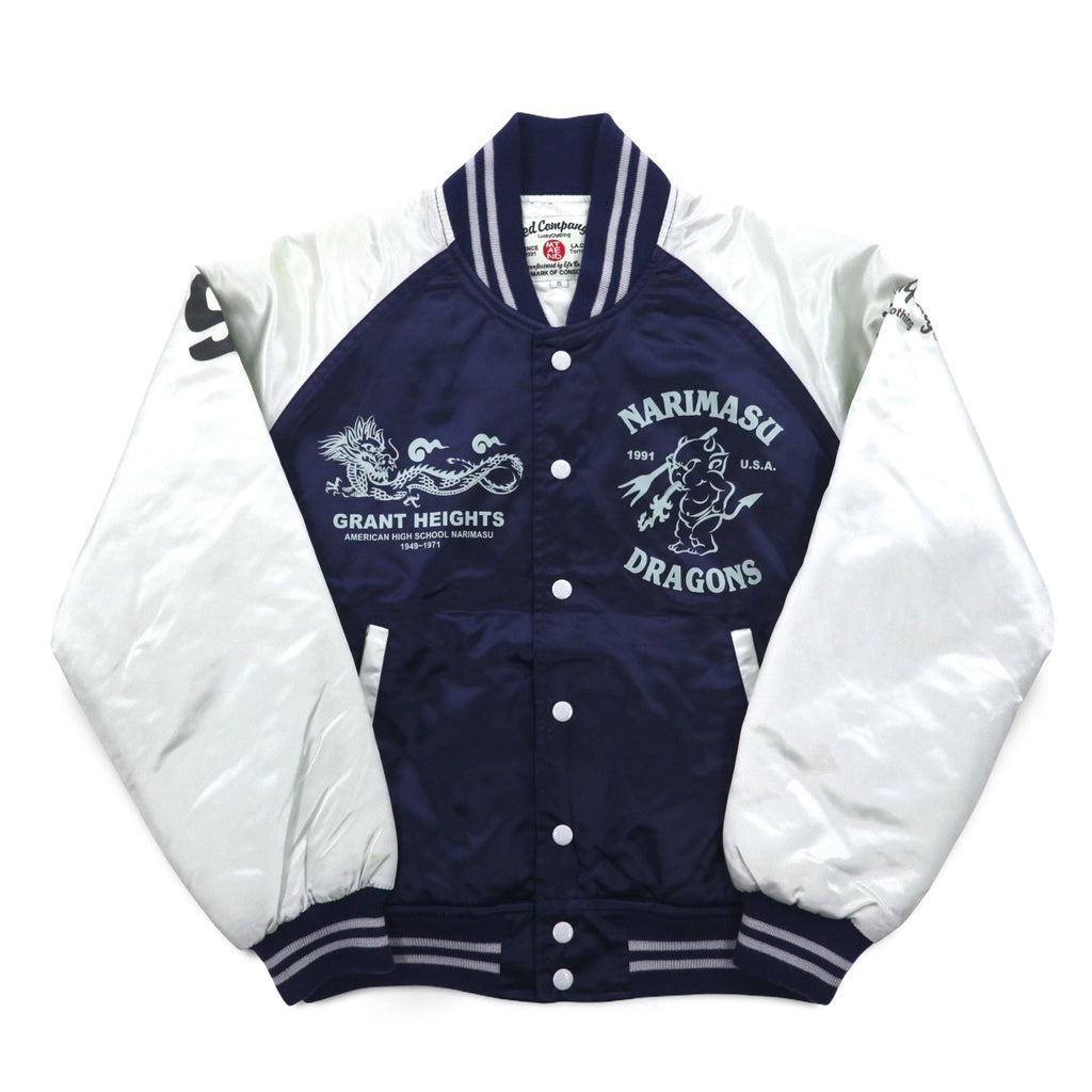 Ted Company ナイロン スタジャン S ネイビー 両面プリント キルティングライナー NARIMASU DRAGONS
