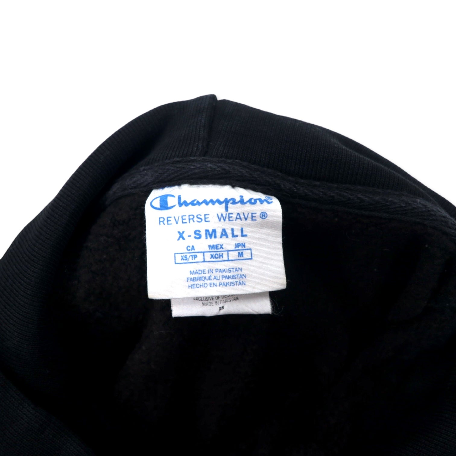 Champion felpa con cappuccio Reverse Weave M nera cotone etichetta blu riedizione made in Pakistan
