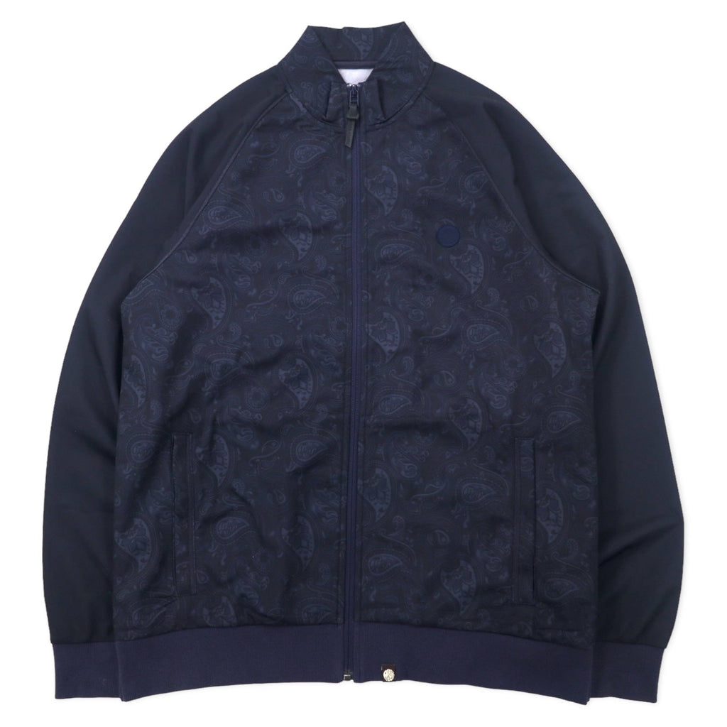 PRETTY GREEN Giacca sportiva con stampa paisley, taglia 4, blu navy, poliestere, logo discreto