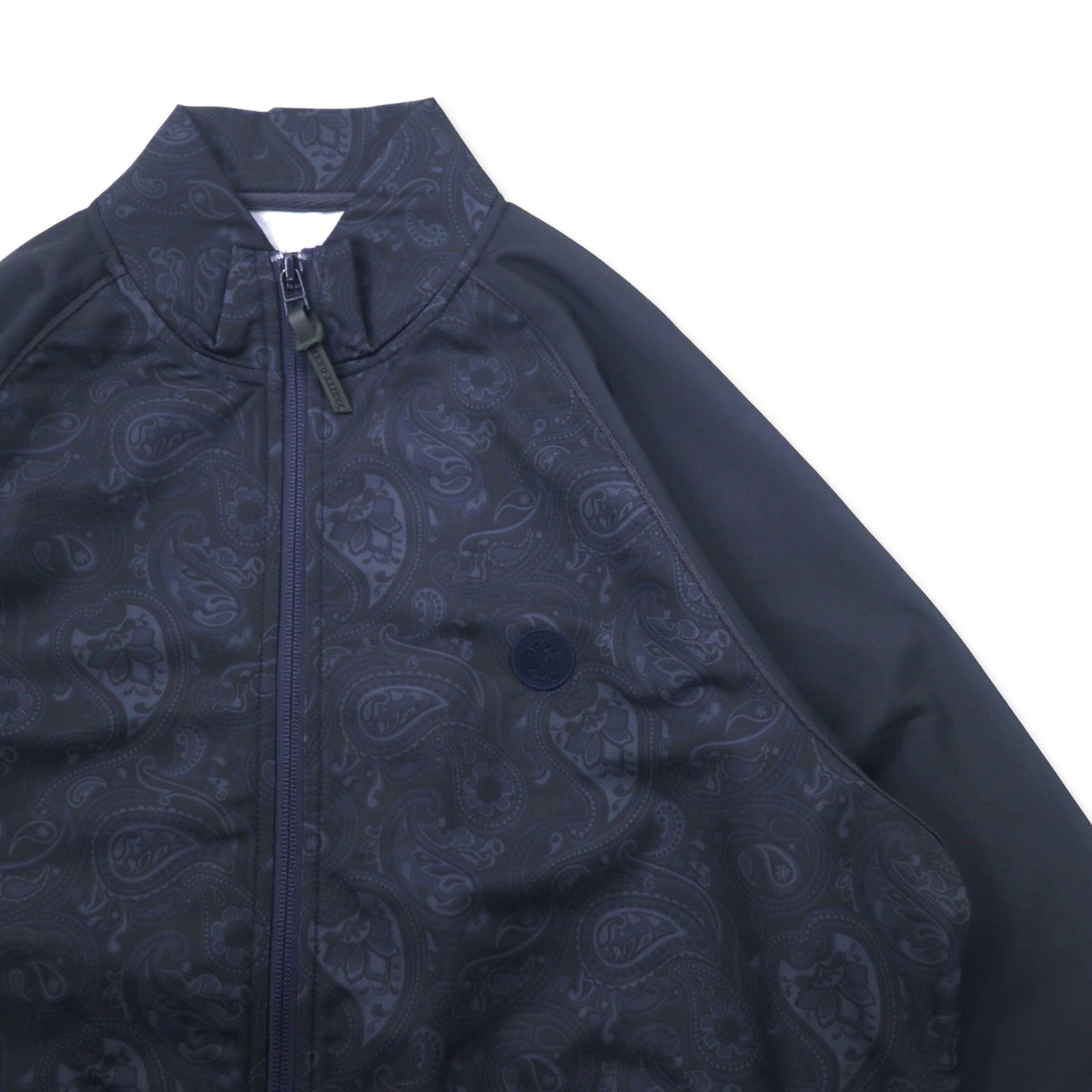 PRETTY GREEN Giacca sportiva con stampa paisley, taglia 4, blu navy, poliestere, logo discreto