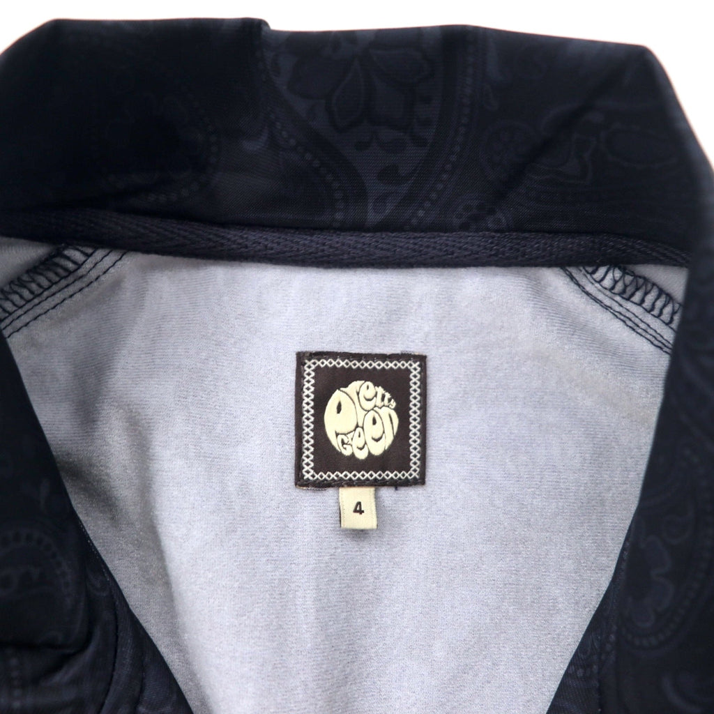 PRETTY GREEN Giacca sportiva con stampa paisley, taglia 4, blu navy, poliestere, logo discreto