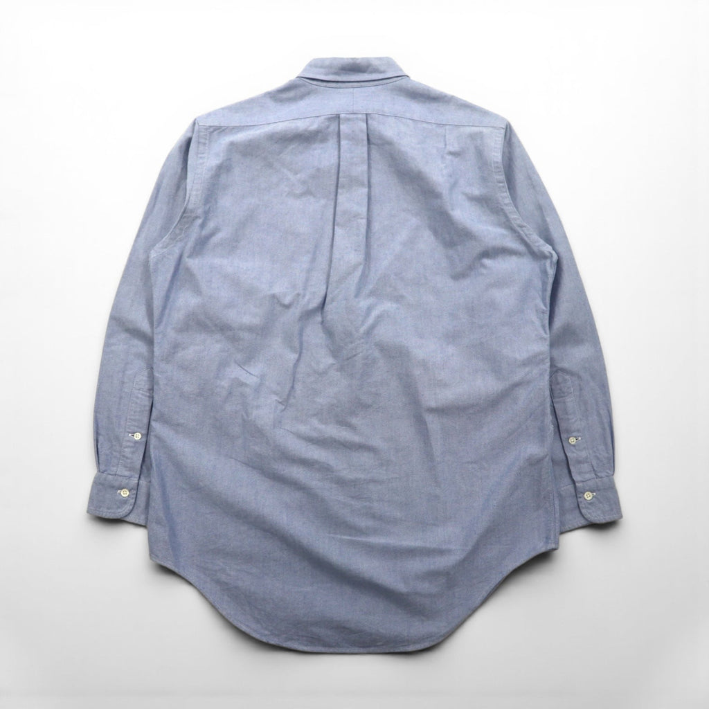 Polo Ralph Lauren 90年代 オックスフォード ボタンダウン シャツ M ブルー 胸ポケット エンブレム