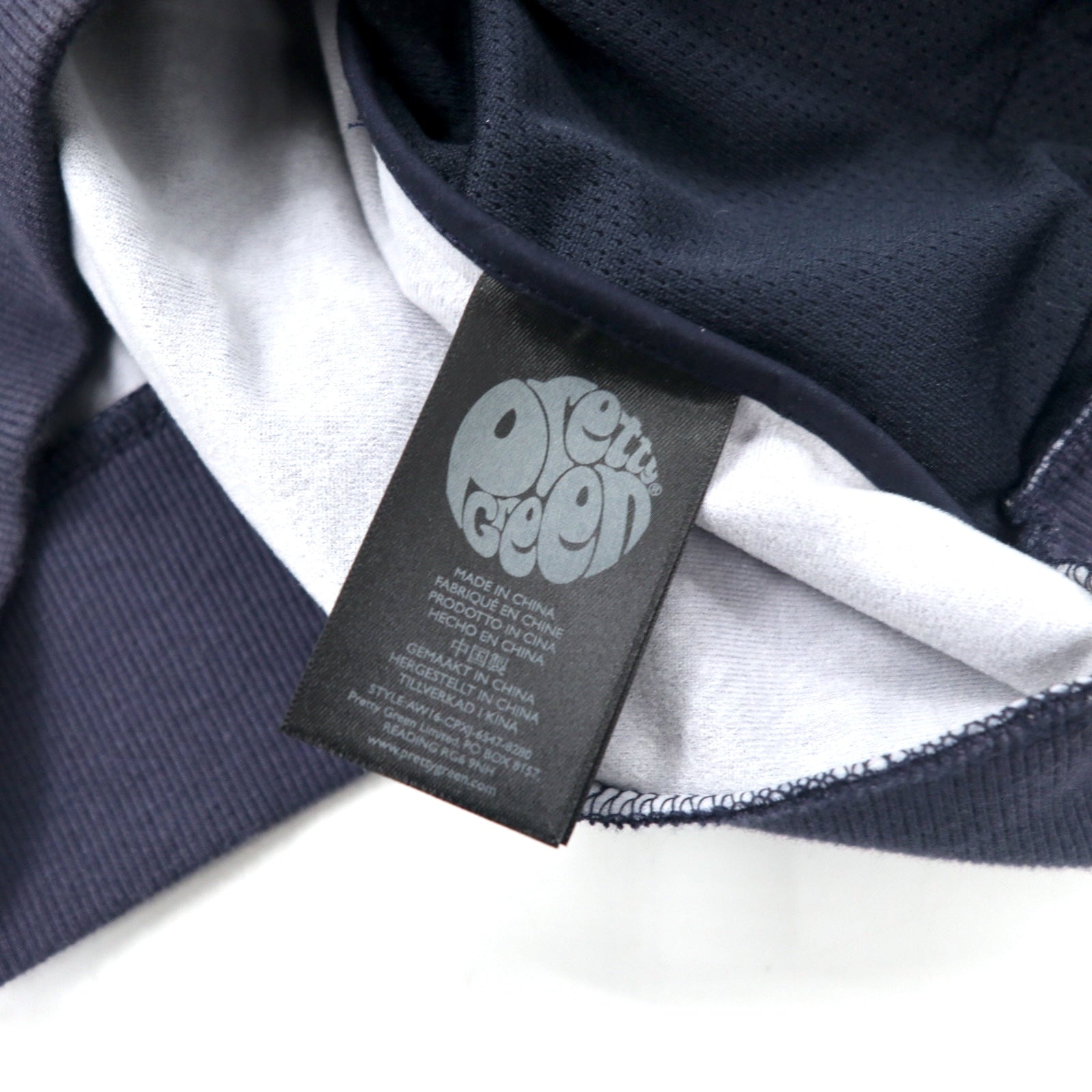 PRETTY GREEN Giacca sportiva con stampa paisley, taglia 4, blu navy, poliestere, logo discreto