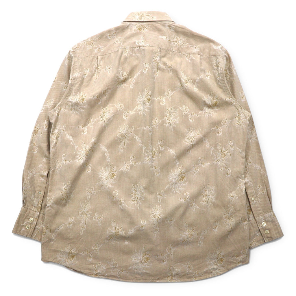 KENZO 花柄 ドレスシャツ XL ベージュ コットン 総柄 comfort fit