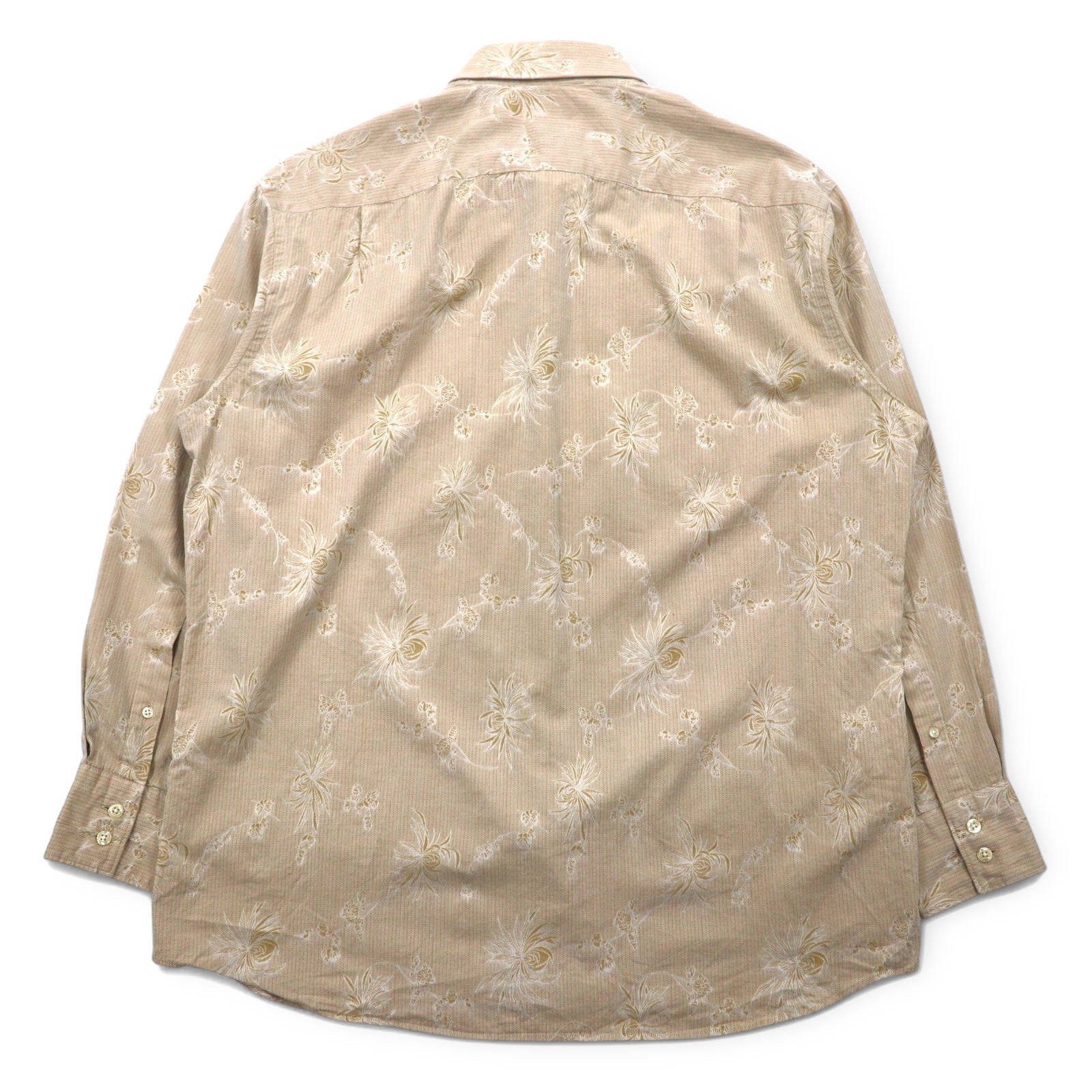 KENZO Camicia a fiori XL Beige Cotone Stampa all-over Vestibilità comoda