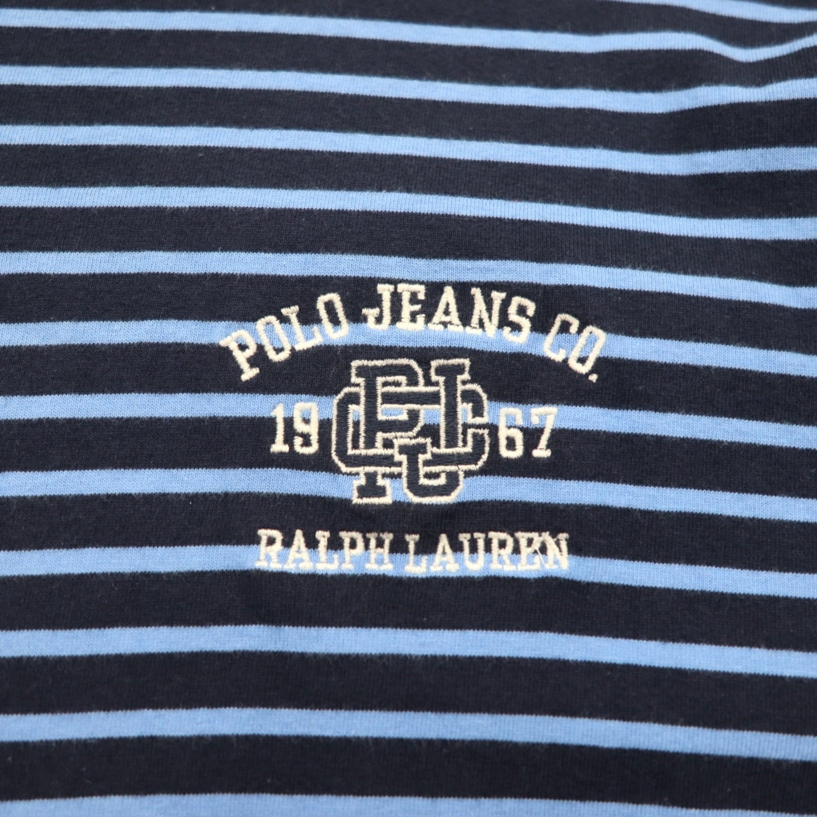 POLO JEANS CO RALPH LAUREN 90年代 長袖ポロシャツ ラガーシャツ XL ブルー ボーダー ビッグサイズ
