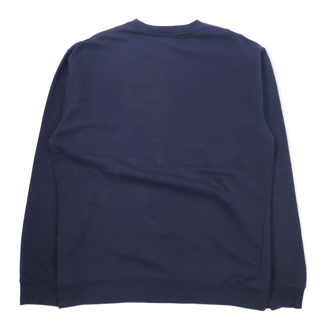 Felpa EAST COAST con stampa ancora, taglia XL, blu navy, cotone, interno felpato, oversize