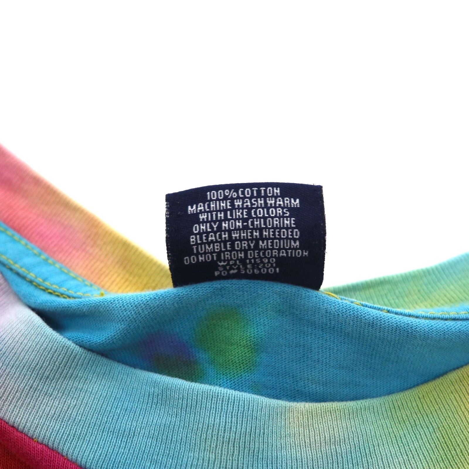 T-shirt college MV SPORT tie-dye XL multicolore cotone Made in Pakistan