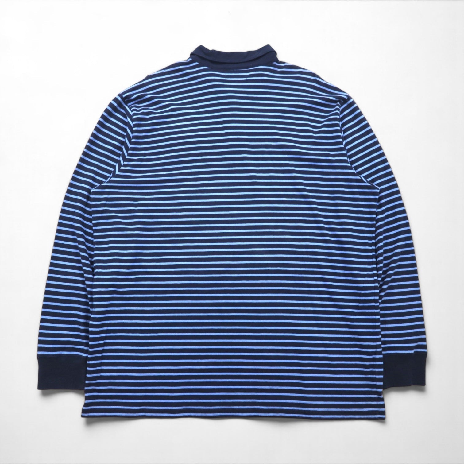 POLO JEANS CO RALPH LAUREN 90年代 長袖ポロシャツ ラガーシャツ XL ブルー ボーダー ビッグサイズ