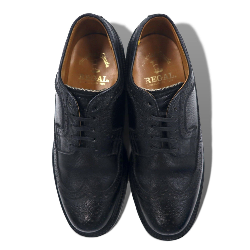 REGAL Scarpe Wingtip Medallion Country 23.5cm Nere in Pelle Goffrata 6263 2235 Prodotto in Giappone