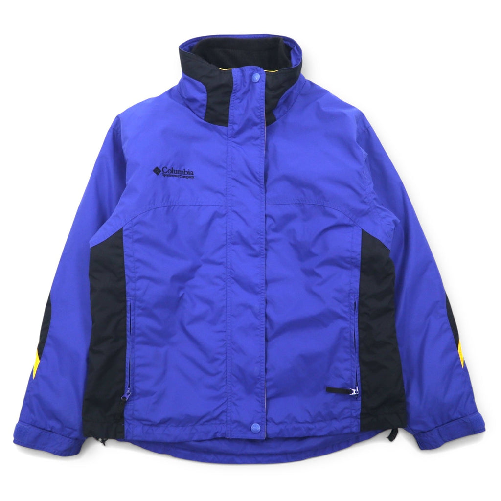 Columbia 90年代 3WAY マウンテンパーカー M ブルー ブラック ナイロン フリース ライナー ドローコード ジップインジップ搭載