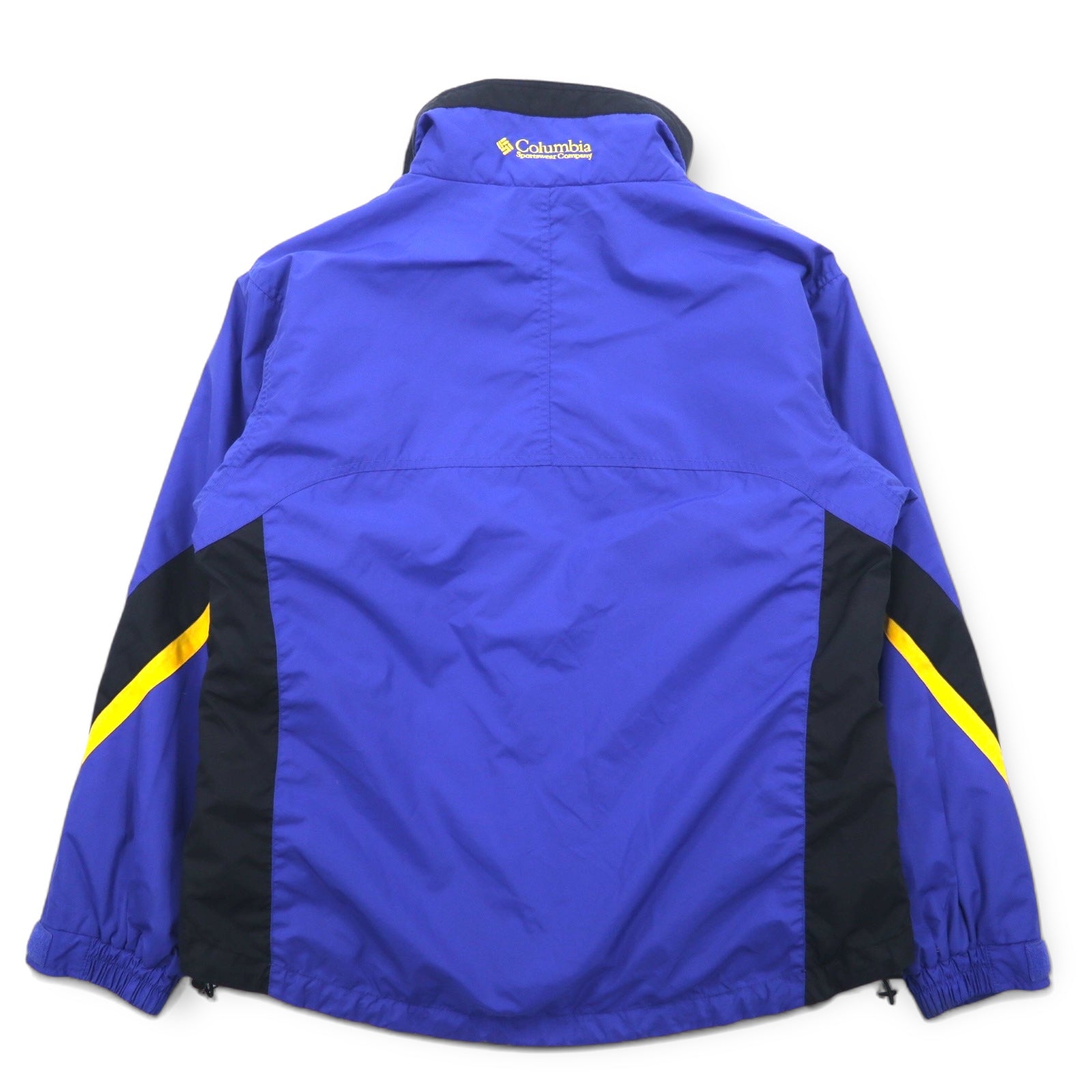 Columbia anni '90 3WAY Giacca a Vento M Blu Nero Nylon Fodera in Pile Coulisse con Zip-in-Zip