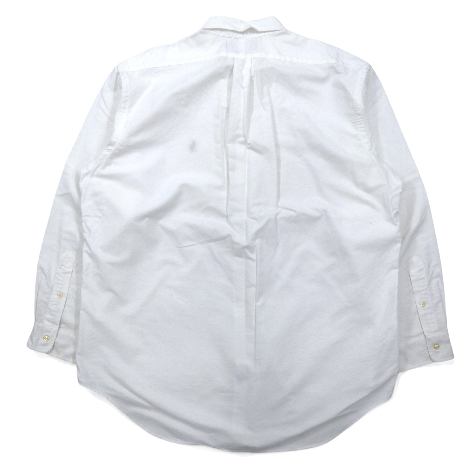 RALPH LAUREN anni '90, camicia button-down Oxford, taglia XL, bianca, in cotone, modello YARMOUTH, con ricamo piccolo pony.