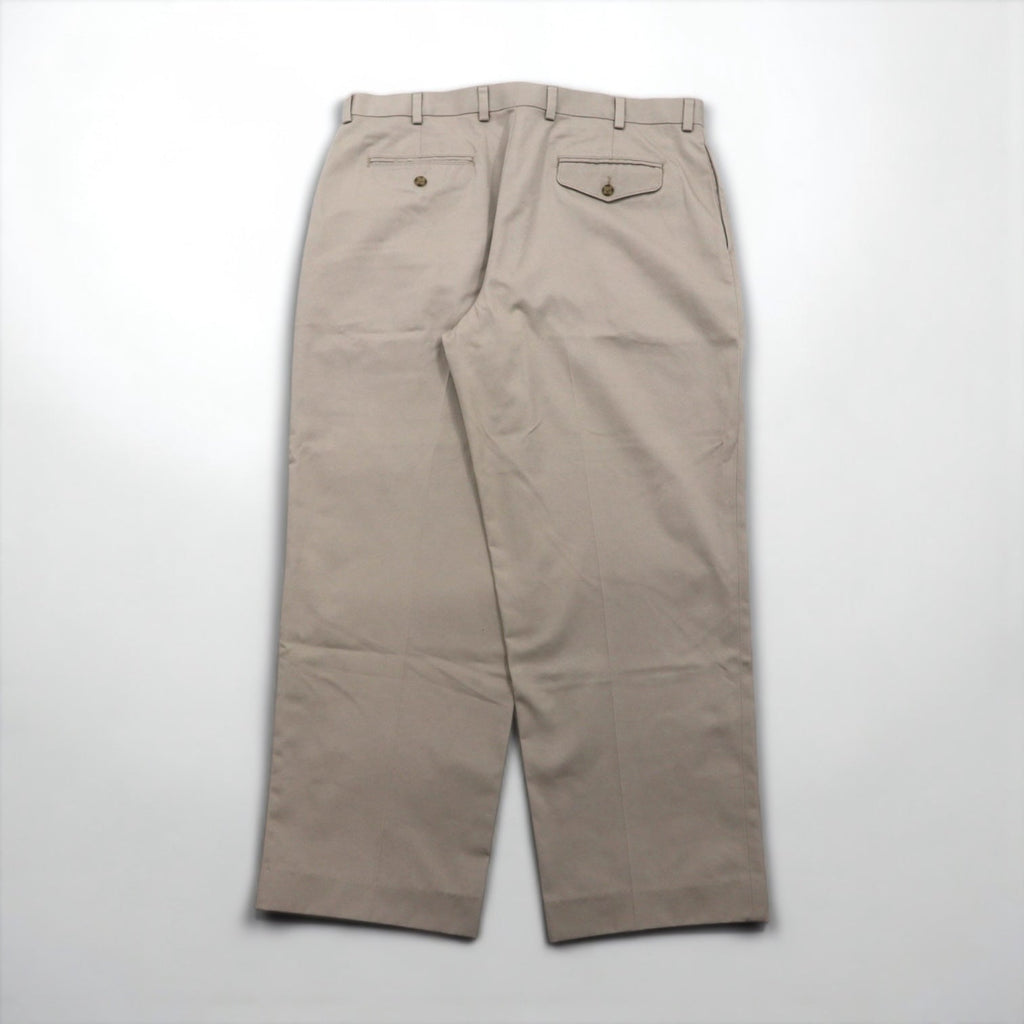 L.L.Bean コットンツイル ワイド チノパンツ ワークパンツ XL ベージュ NATURAL FIT 262553 WRINKLE FREE