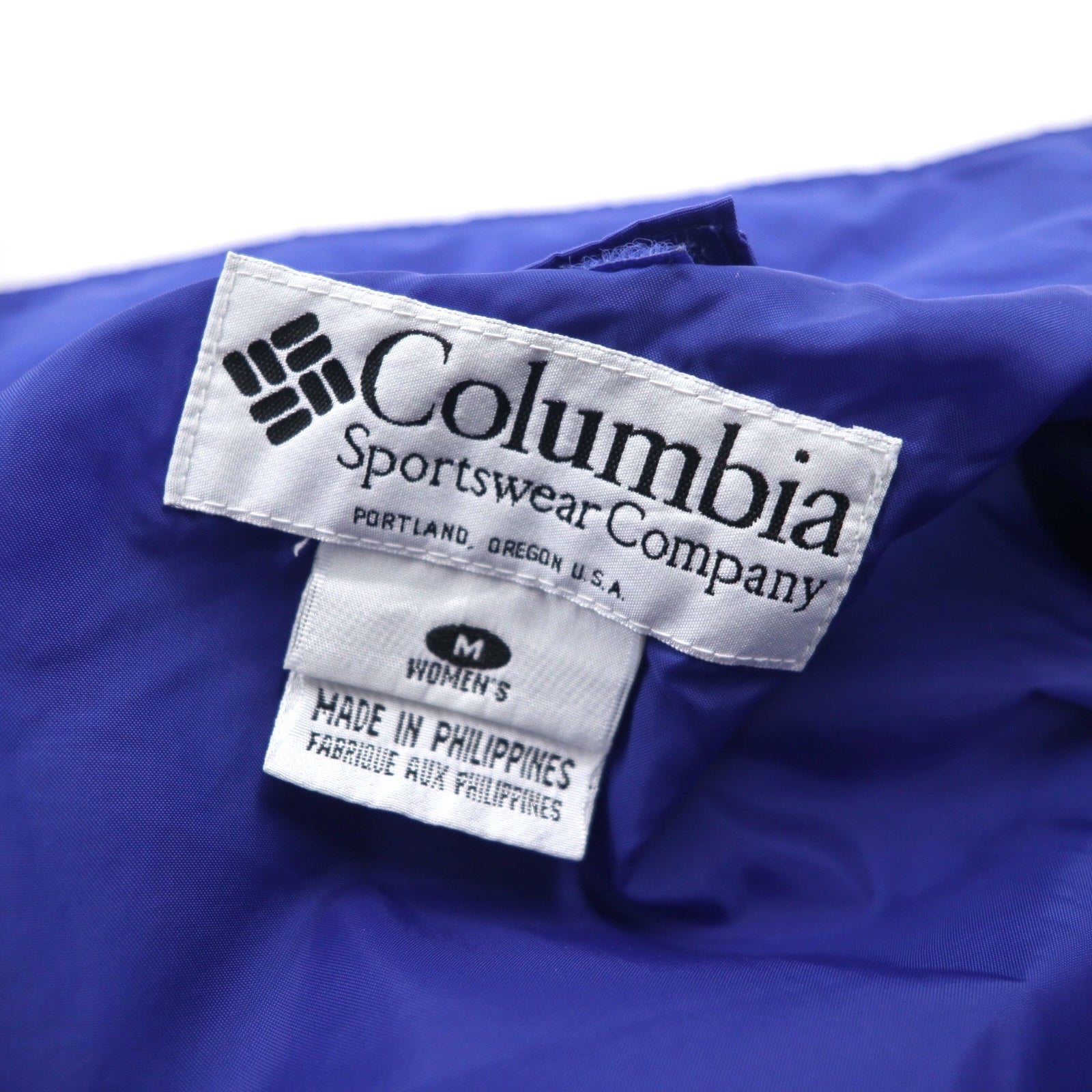 Columbia anni '90 3WAY Giacca a Vento M Blu Nero Nylon Fodera in Pile Coulisse con Zip-in-Zip