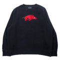 JAN SPORT カレッジ刺繍 スウェット XXL ブラック コットン 裏起毛 フットボール ARKANSAS RAZORBACKS ビッグサイズ