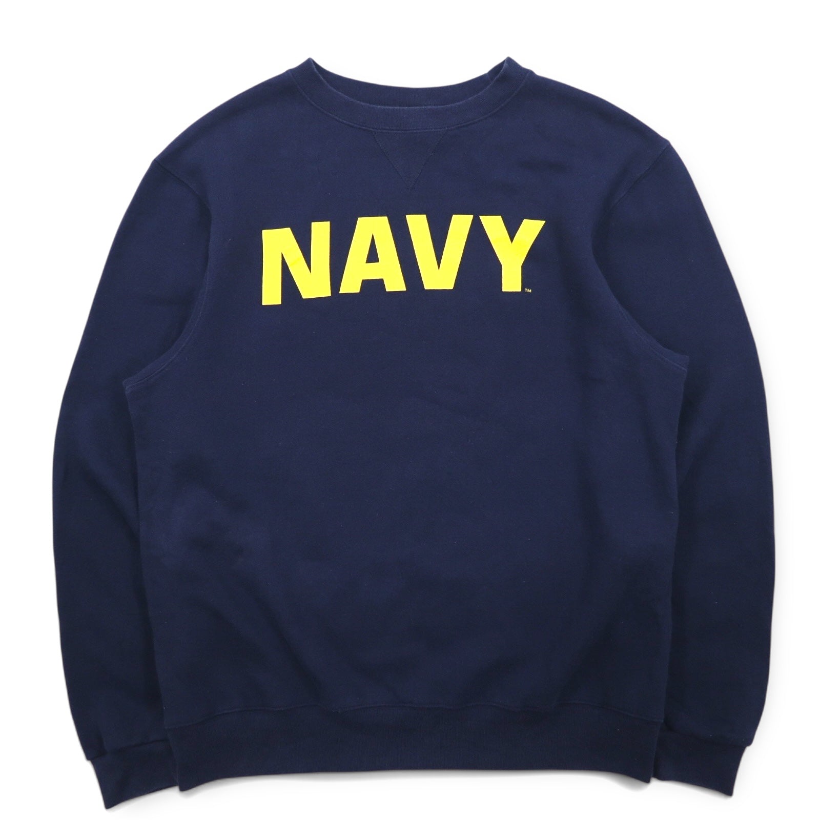 US NAVY Militare USA Stampa Felpa M Blu Navy Cotone SOFFE