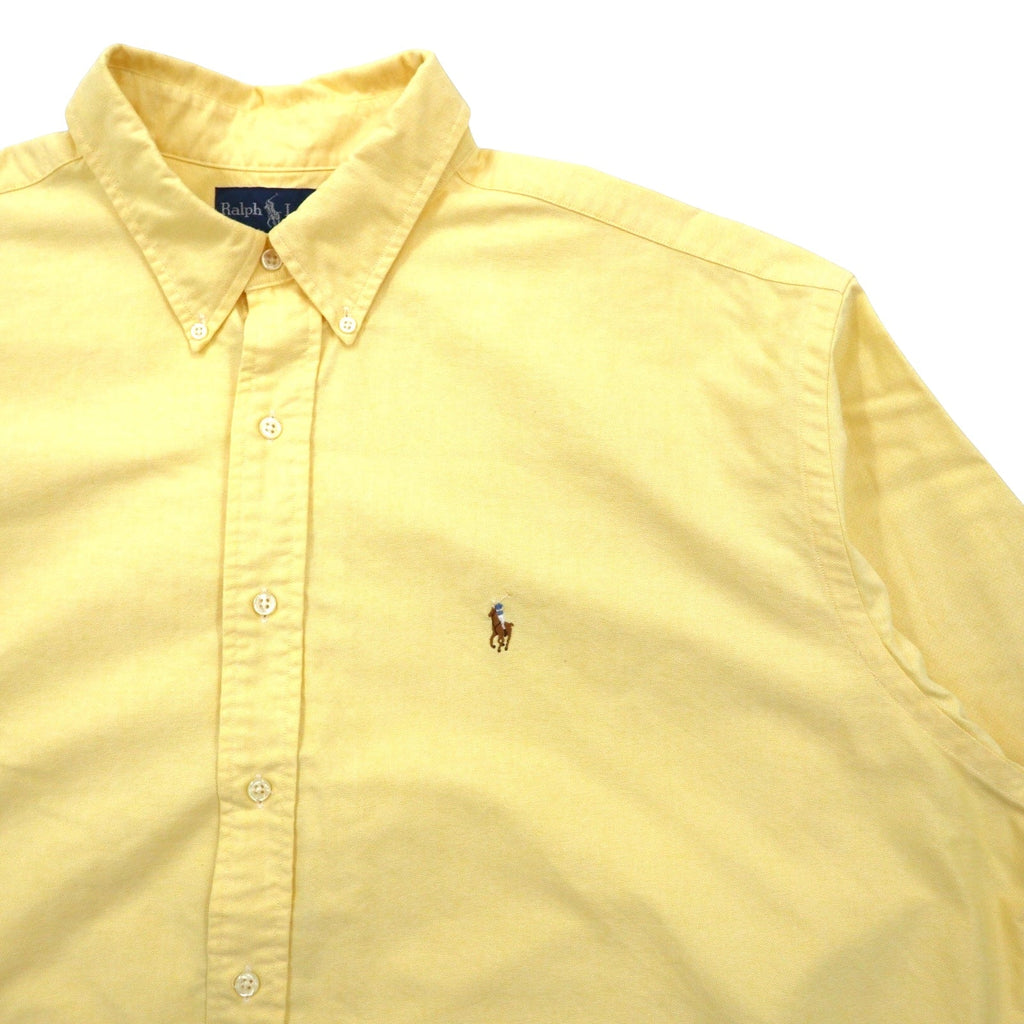 RALPH LAUREN anni '90, camicia button-down Oxford, XXL, gialla, cotone, BLAKE, piccolo pony ricamato.