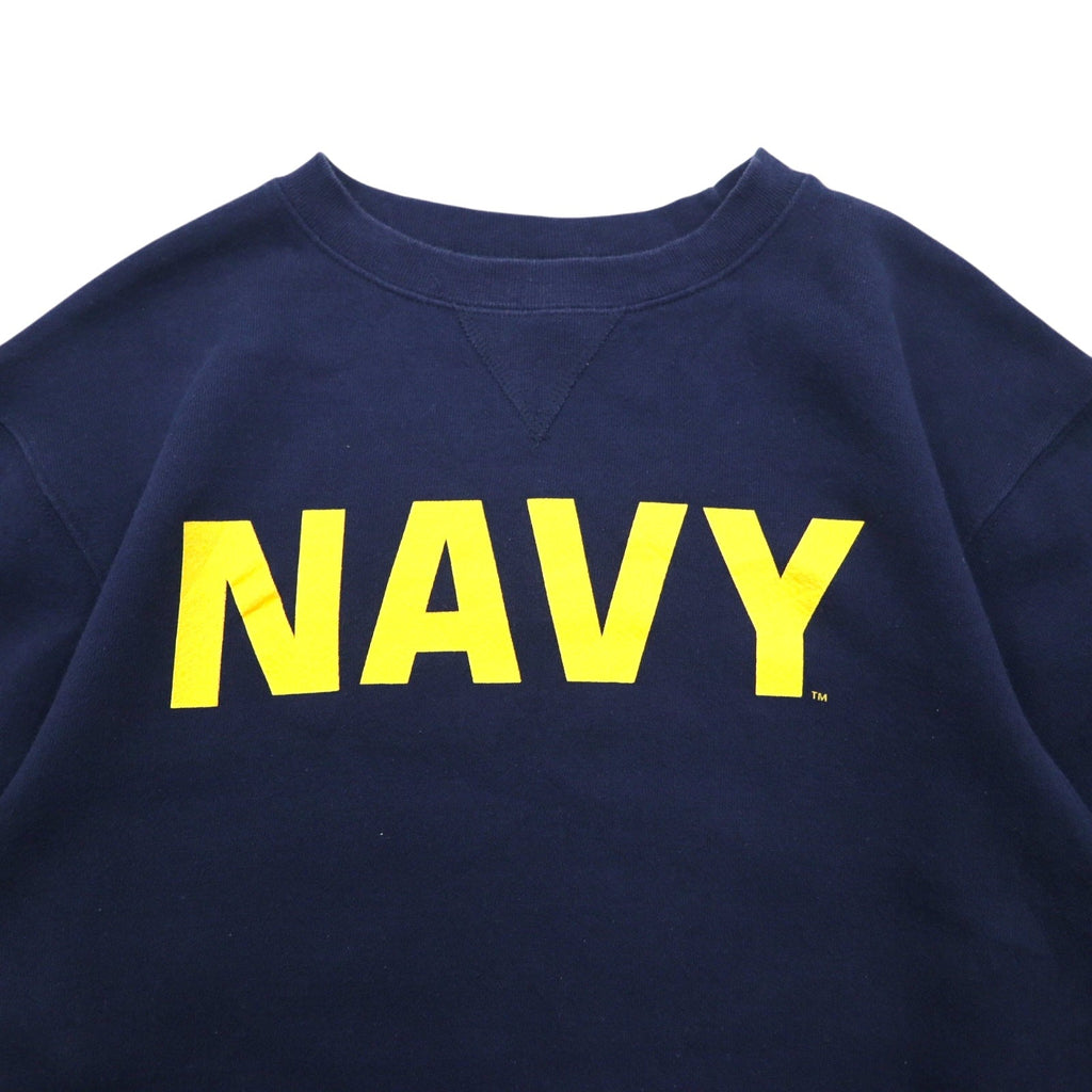 US NAVY Militare USA Stampa Felpa M Blu Navy Cotone SOFFE