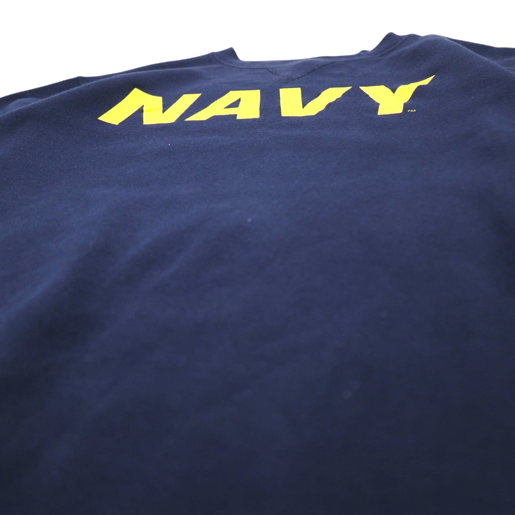 US NAVY Militare USA Stampa Felpa M Blu Navy Cotone SOFFE