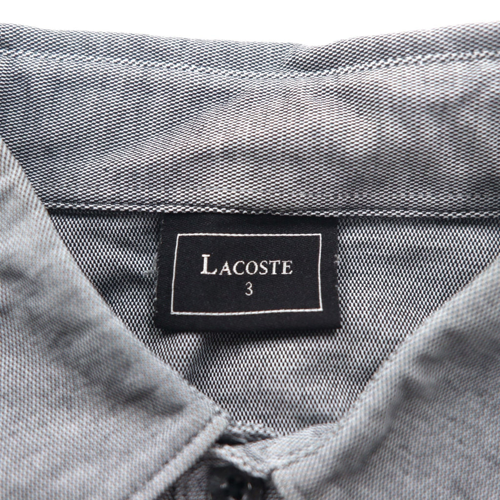 LACOSTE Polo elasticizzata S grigia in cotone con logo a punto singolo KH043C Made in Japan