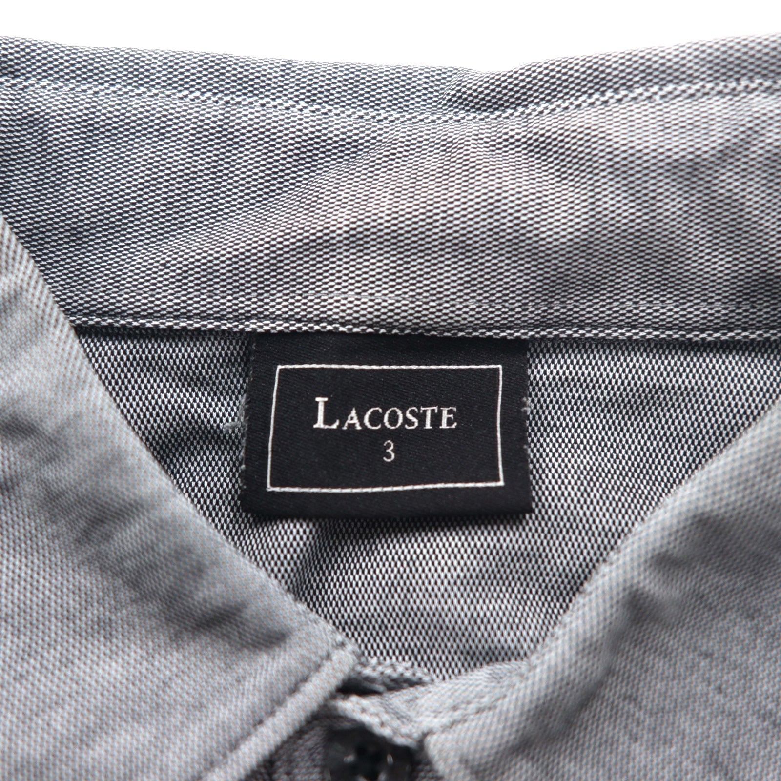 LACOSTE Polo elasticizzata S grigia in cotone con logo a punto singolo KH043C Made in Japan