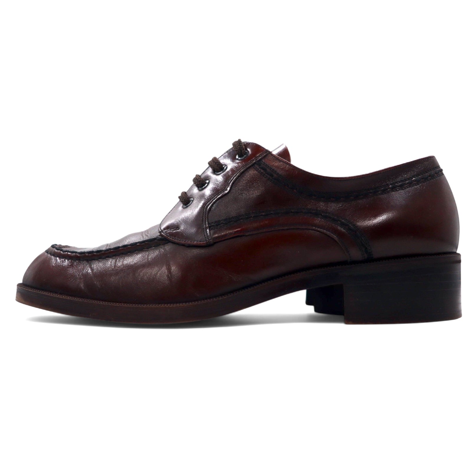 Pellet Mock Toe U-Tip Derby Scarpe Eleganti 28cm Marrone Scuro