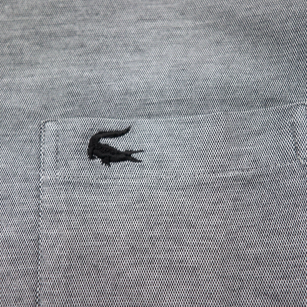 LACOSTE Polo elasticizzata S grigia in cotone con logo a punto singolo KH043C Made in Japan