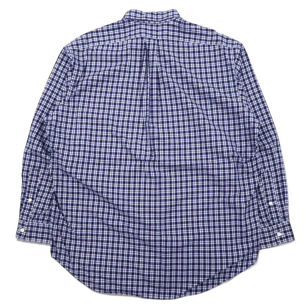 RALPH LAUREN Anni '90 Camicia button-down L Cotone a quadri blu BLAKE Ricamo Small Pony