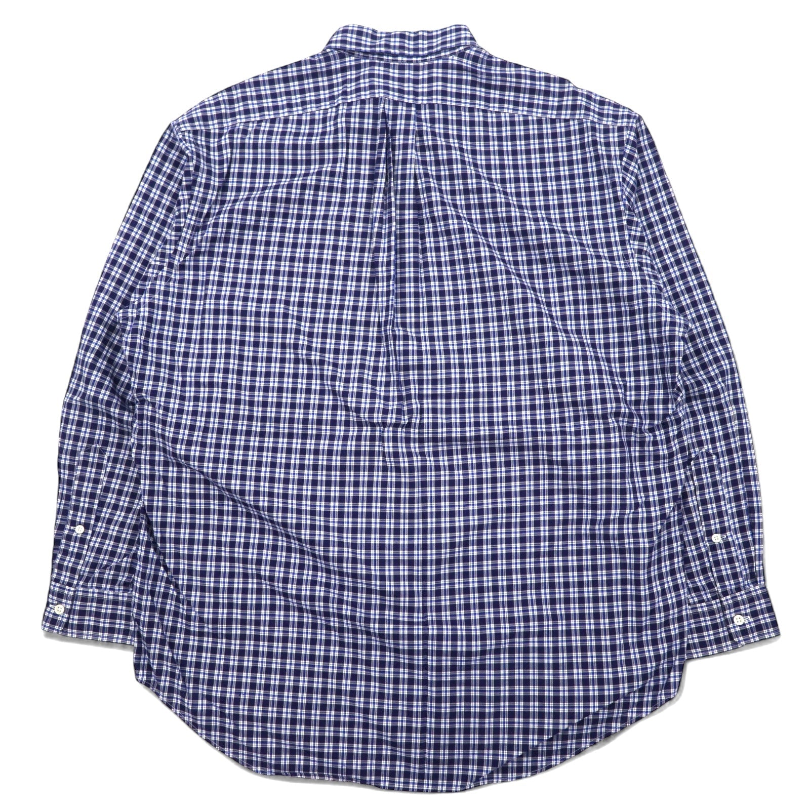 RALPH LAUREN Anni '90 Camicia button-down L Cotone a quadri blu BLAKE Ricamo Small Pony