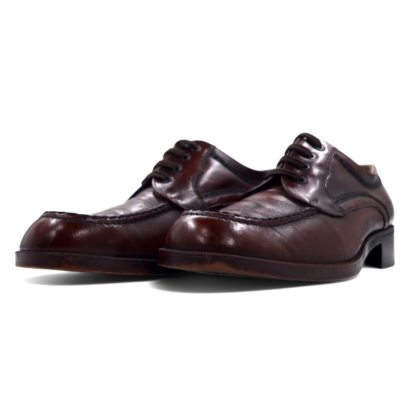 Pellet Mock Toe U-Tip Derby Scarpe Eleganti 28cm Marrone Scuro