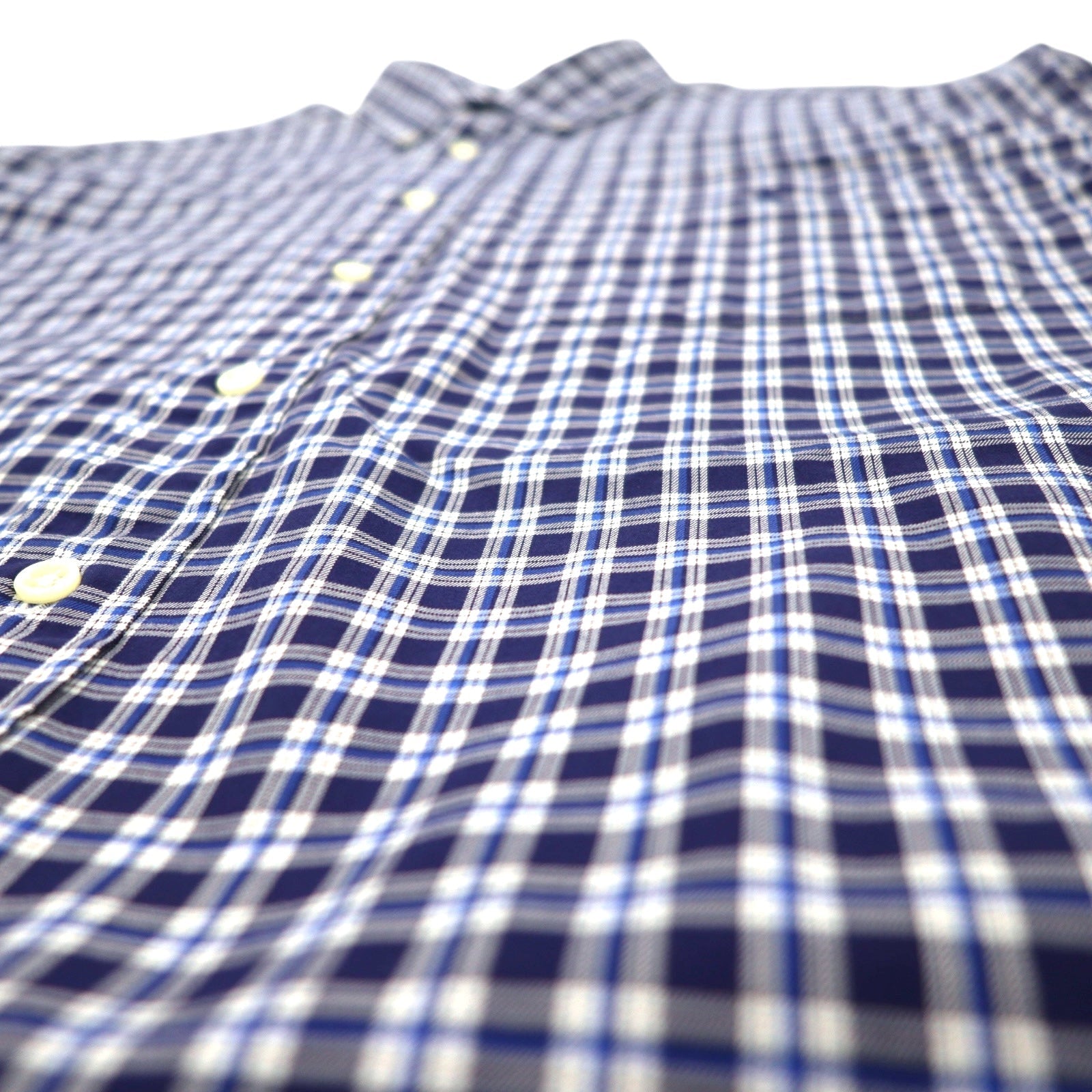 RALPH LAUREN Anni '90 Camicia button-down L Cotone a quadri blu BLAKE Ricamo Small Pony