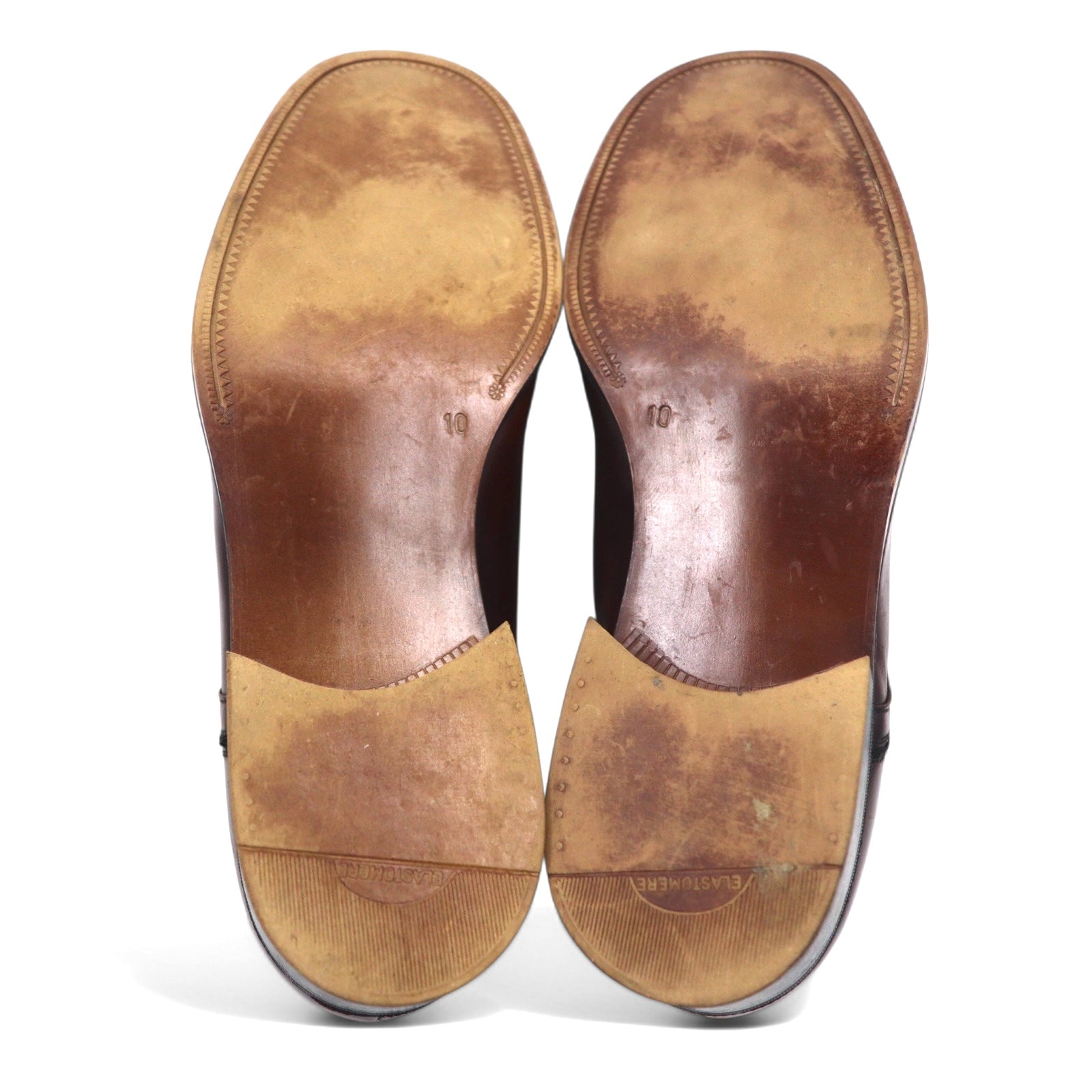 Pellet Mock Toe U-Tip Derby Scarpe Eleganti 28cm Marrone Scuro