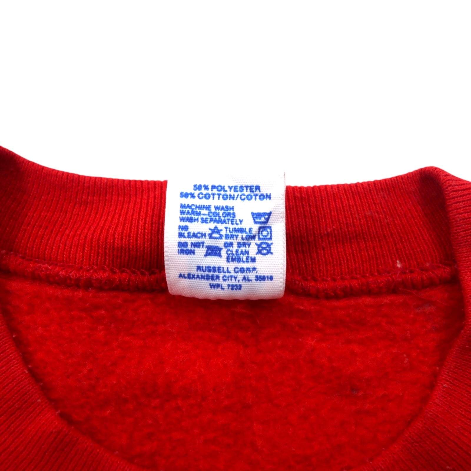 Maglietta di cotone RUSSELL ATHLETIC, anni '90, made in USA, stampa universitaria, taglia XL, rossa, felpata NEBRASKA