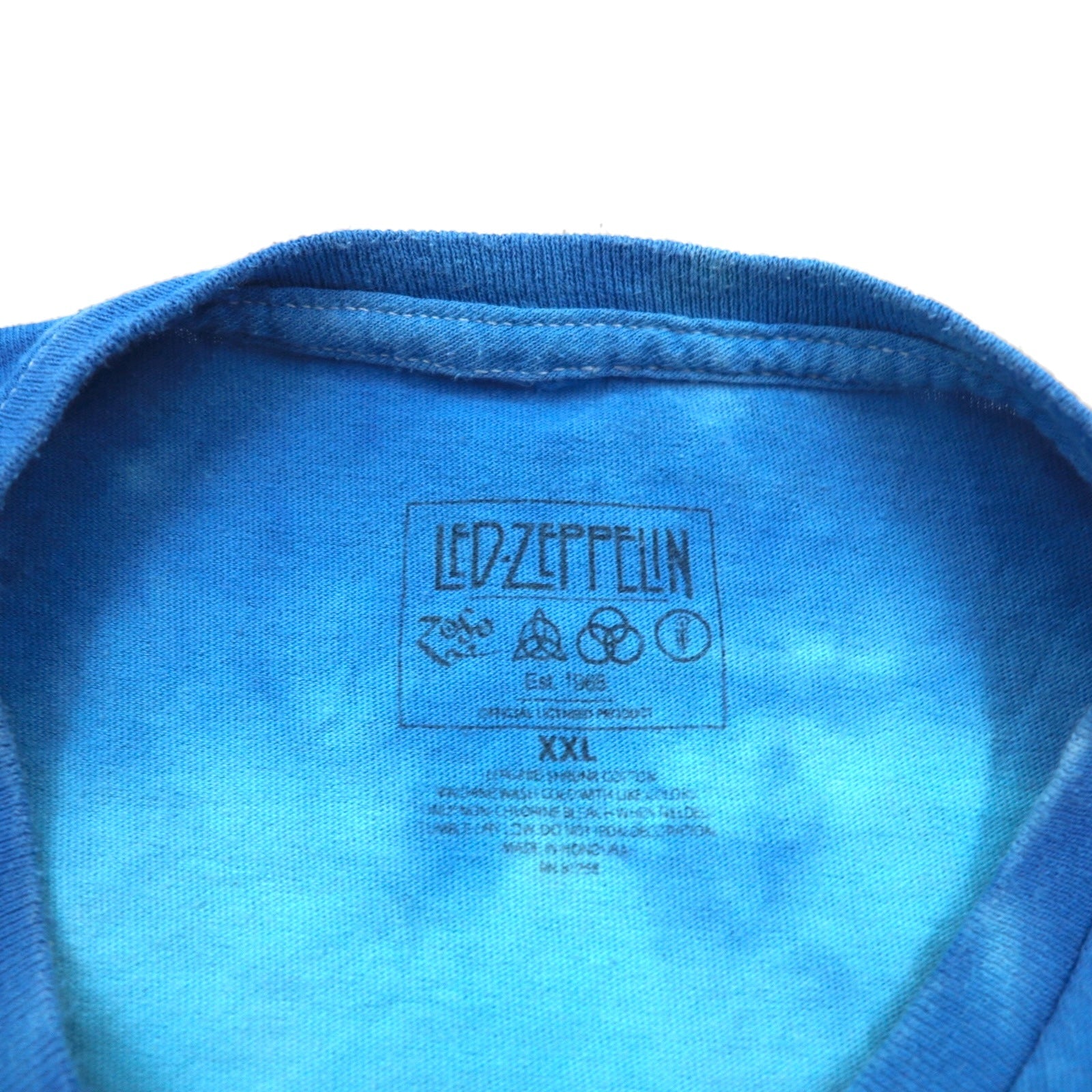 LED ZEPPELIN T-shirt ufficiale rock band 2XL multicolore tie-dye cotone U.S. TOUR 1975