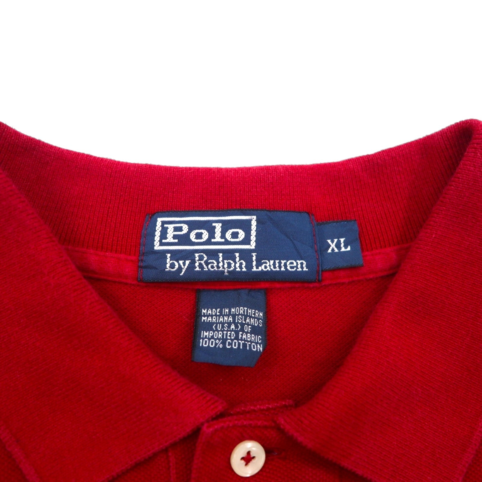 Polo Ralph Lauren 90年代 ビッグサイズ 長袖ポロシャツ ラガーシャツ XL レッド 鹿の子 スモールポニー刺繡