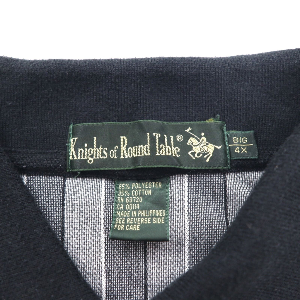 Polo Knight of Round Table anni '90, motivo pazzo, 4XL, monocromatica, cotone, oversize