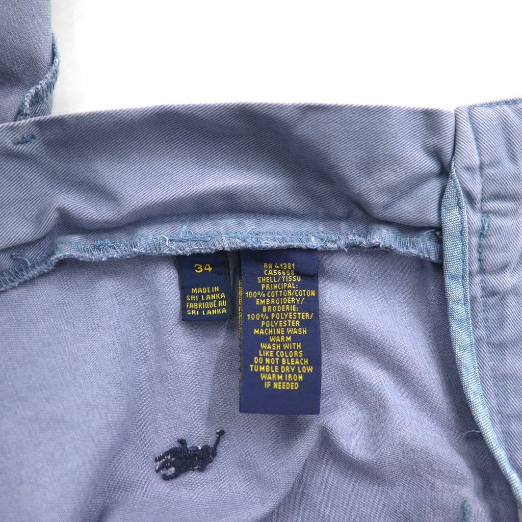 POLO RALPH LAUREN Pantaloncini ricamati all-over pony, in cotone, taglia L, blu navy