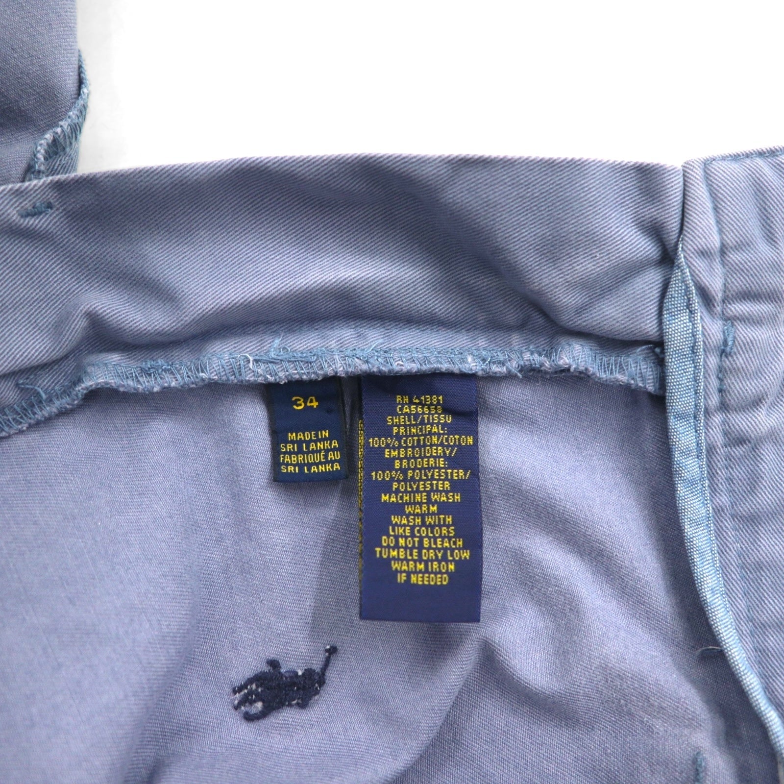 POLO RALPH LAUREN Pantaloncini ricamati all-over pony, in cotone, taglia L, blu navy