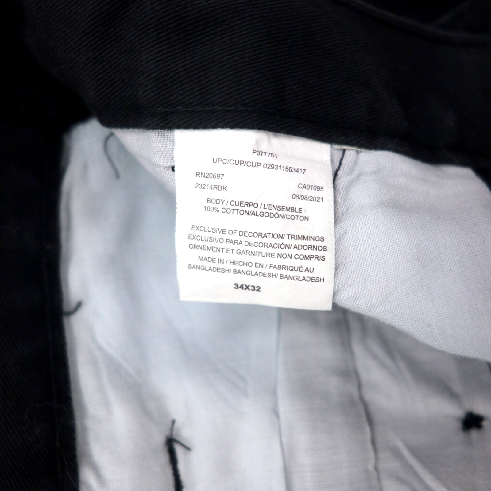 Dickies Pantaloni Cargo Loose Fit 34 Neri Cotone Chino 23214RBK