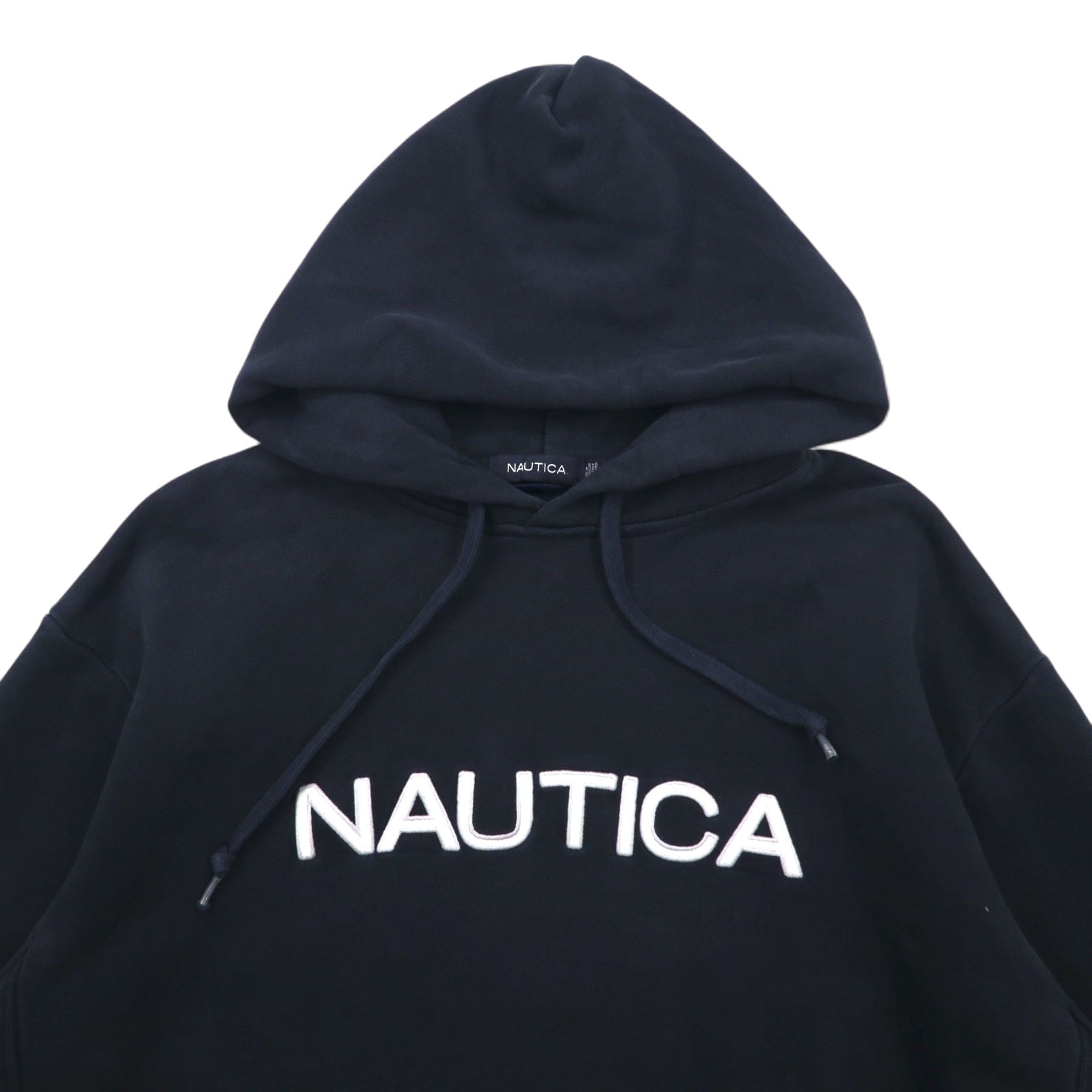 NAUTICA Felpa con Cappuccio Reverse Weave XL Nera Cotone Foderata in Felpa Ricamo Logo