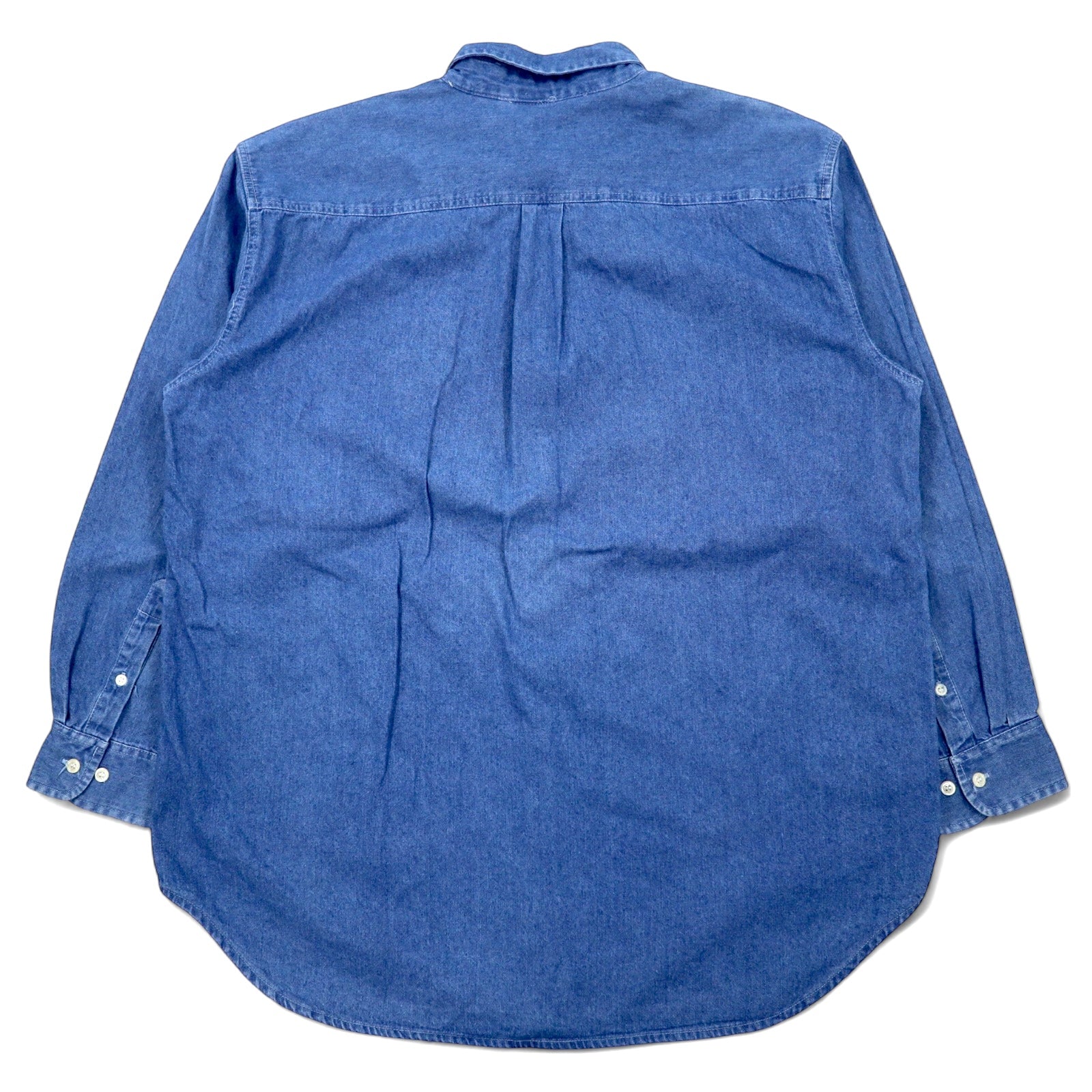Camicia in denim PLANET HOLLYWOOD anni '90, XL, blu, cotone, abbottonata, con logo ricamato