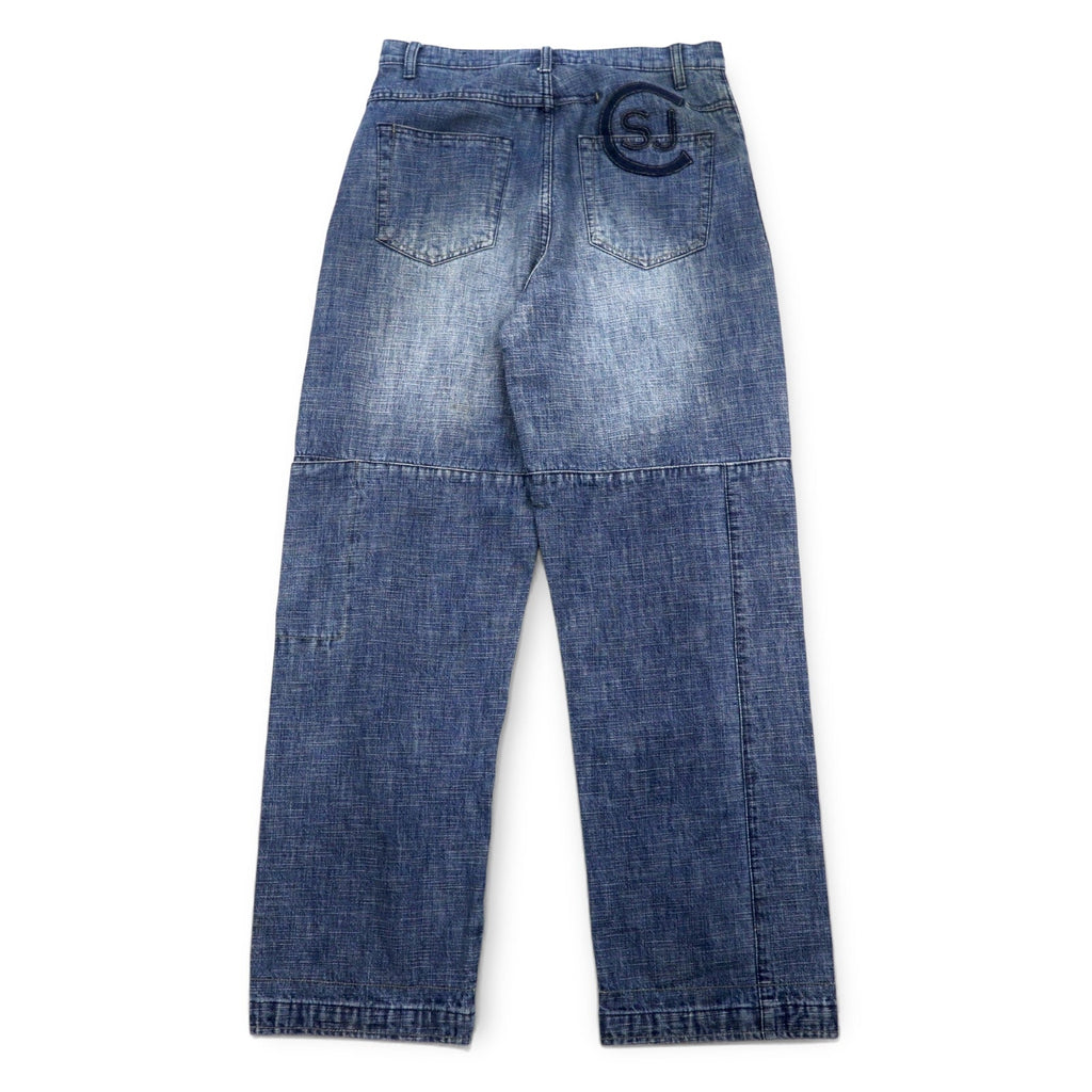 Sean John 00年代 バギー デニムパンツ ジーンズ M インディゴ ブルー コットン ユーズド加工