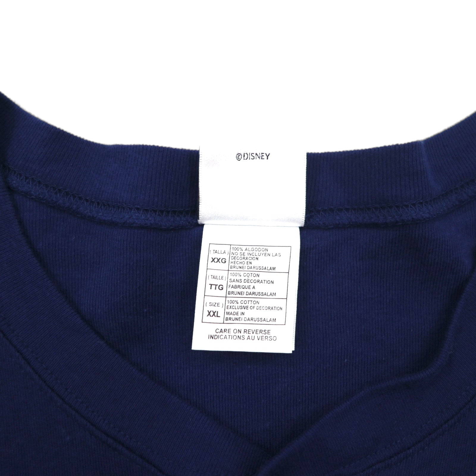 The Disney Store Anni '90 Top con scollo a serafino Mickey Mouse 2XL Blu navy Ricamo logo Disney Personaggio