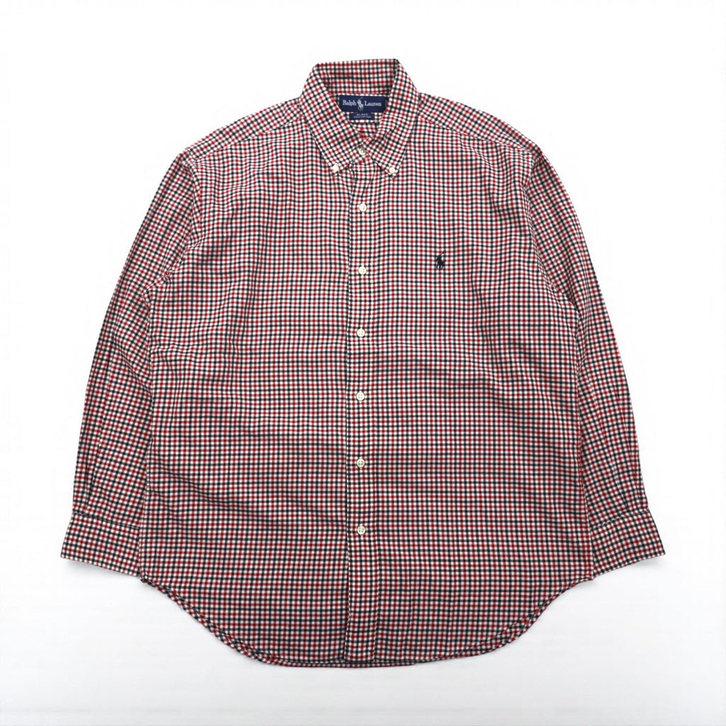 Ralph Lauren 90年代 ボタンダウン シャツ L レッド BLAKE ギンガムチェック スモールポニー刺繡