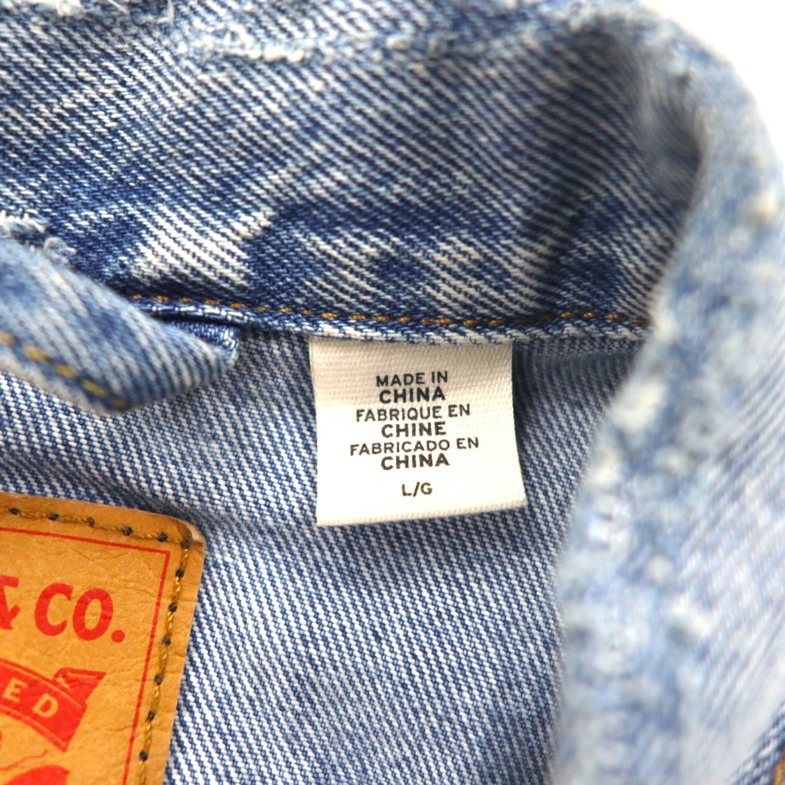 Giacca di jeans Levi's con effetto distressed, tipo 4th, giubbotto trucker, taglia L, colore indaco/blu