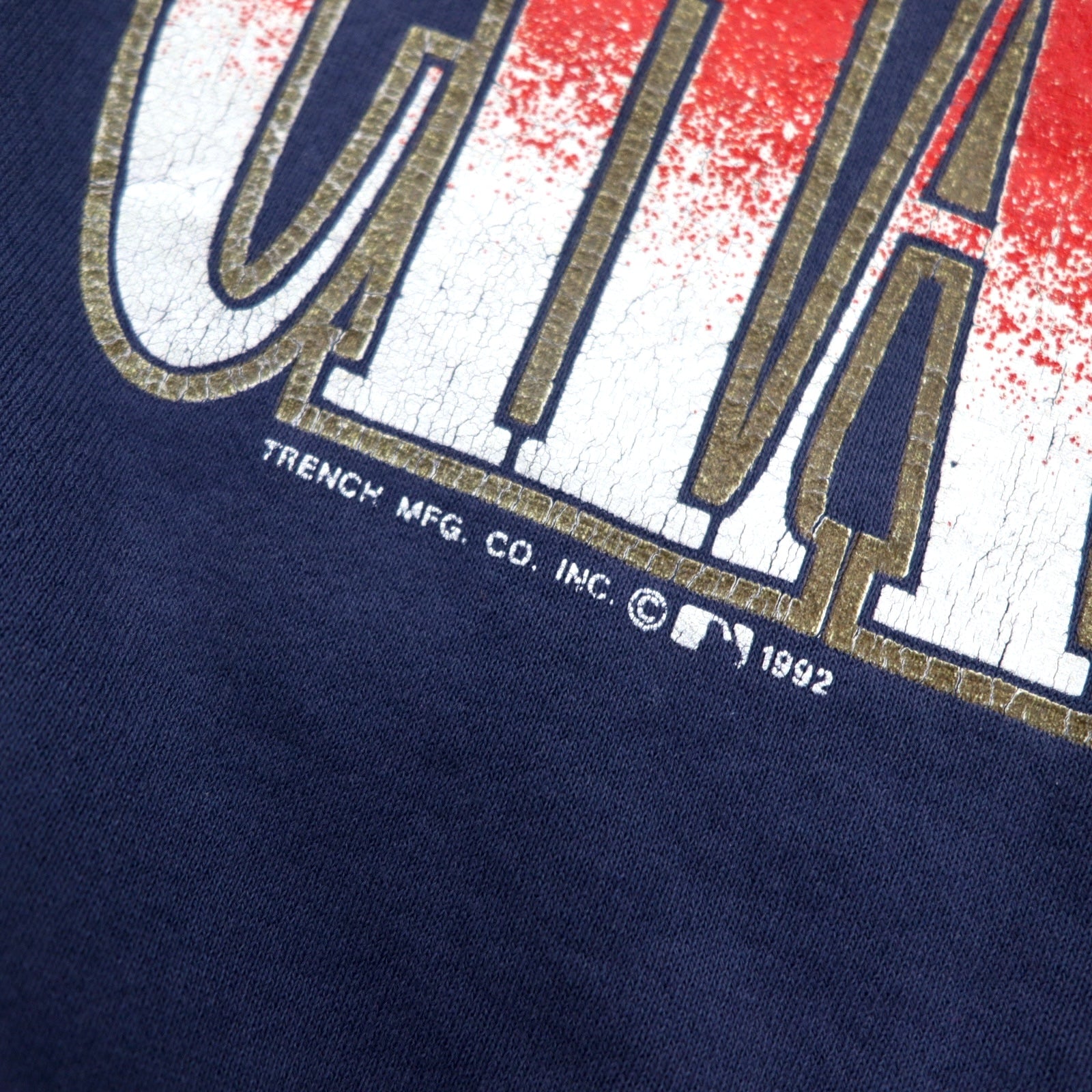 Felpa stampata baseball FRUIT OF THE LOOM anni '90, Made in Canada, taglia XL, blu navy, cotone, WORLD CHAMPS