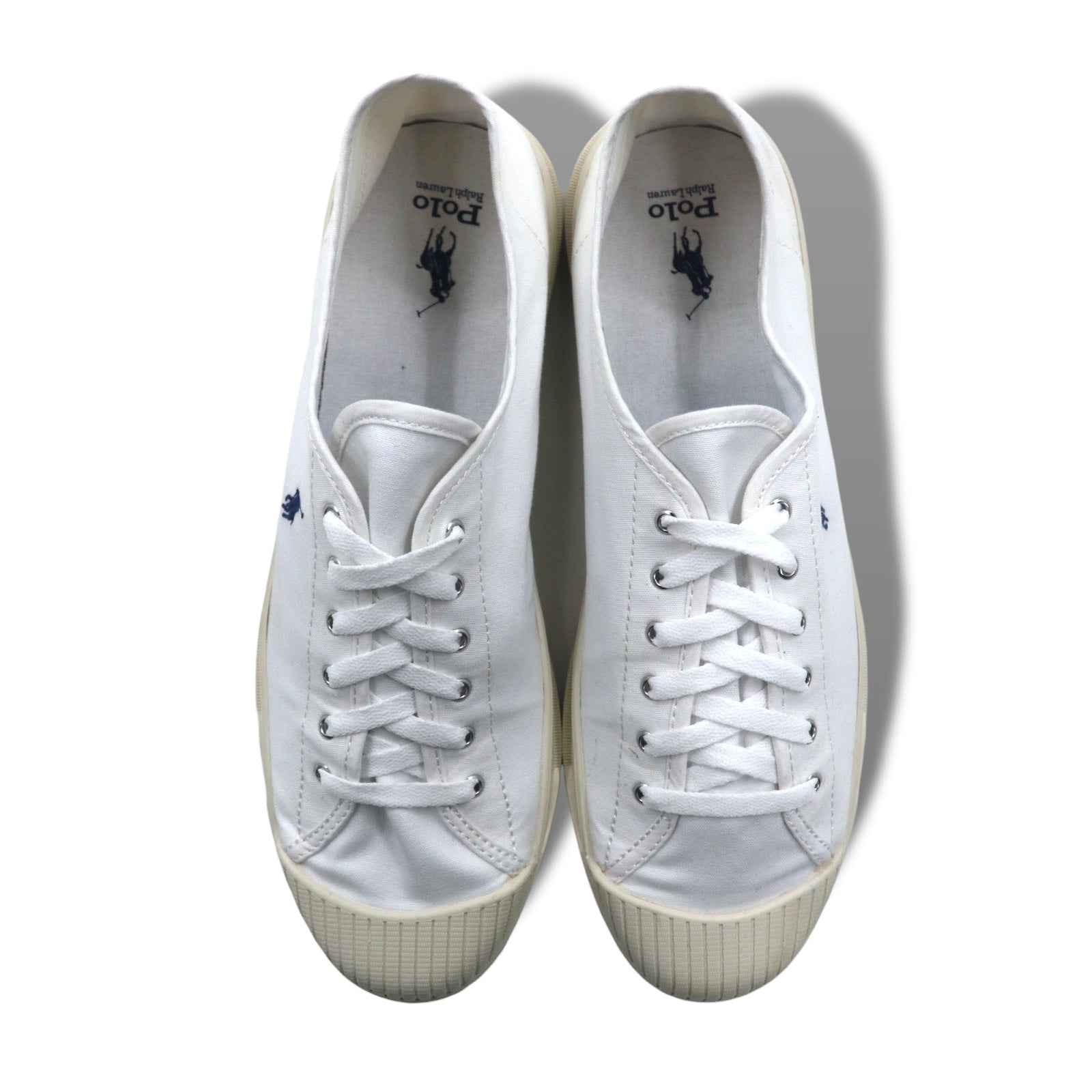 Polo Ralph Lauren, sneaker in tela con puntale essence 100 canvas cap-toe sneaker, 28cm, bianca, con ricamo piccolo pony